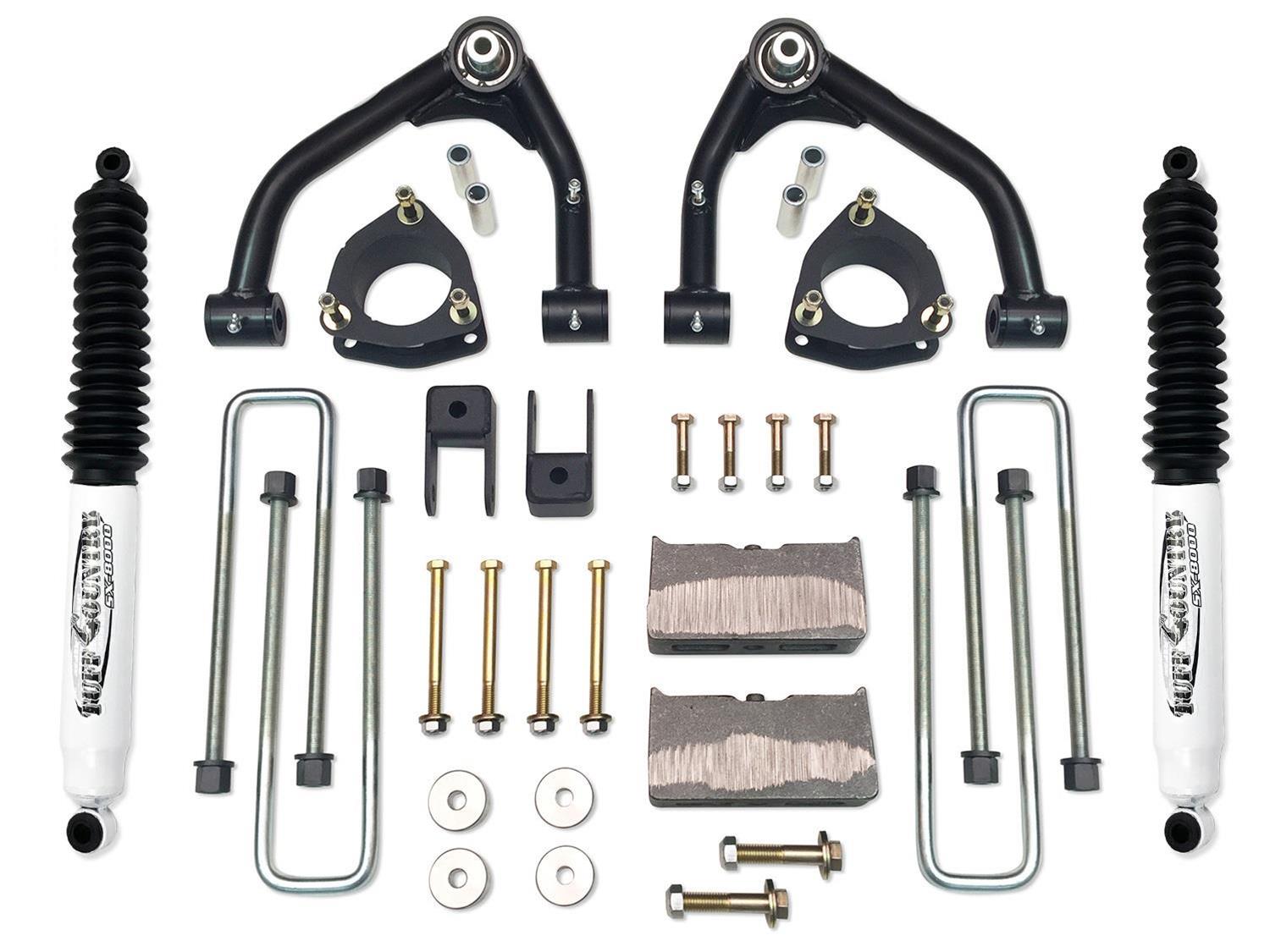 Tuff Country 14-18 Silverado 1500 4wd 4in Uni-Ball Lift Kt (Alum/Stmpd 2 Pc Stl Up Cntrl Arm SX8000)