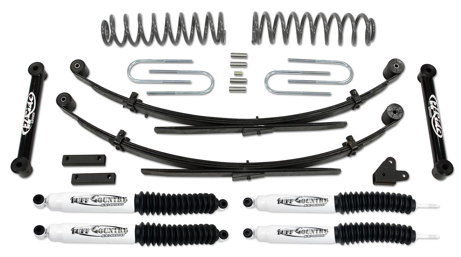 Tuff Country 87-01 Jeep Cherokee 4x4 3.5in Lift Kit with Rear Leaf Springs (SX8000 Shocks)
