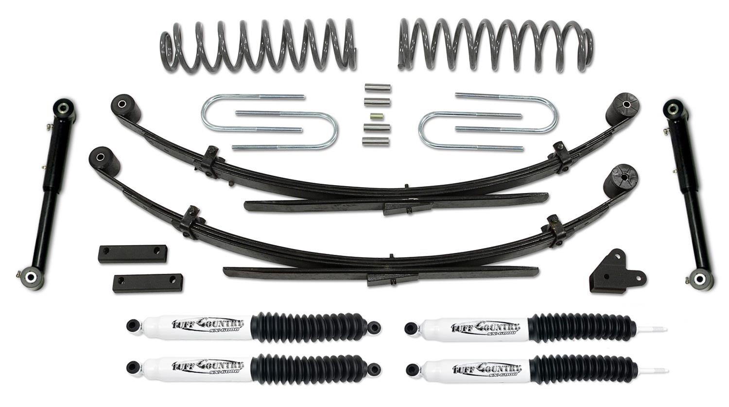 Tuff Country 87-01 Jeep Cherokee 4x4 3.5in Lift Kit EZ-Flex w/Rear Leaf Springs (SX6000 Shocks)