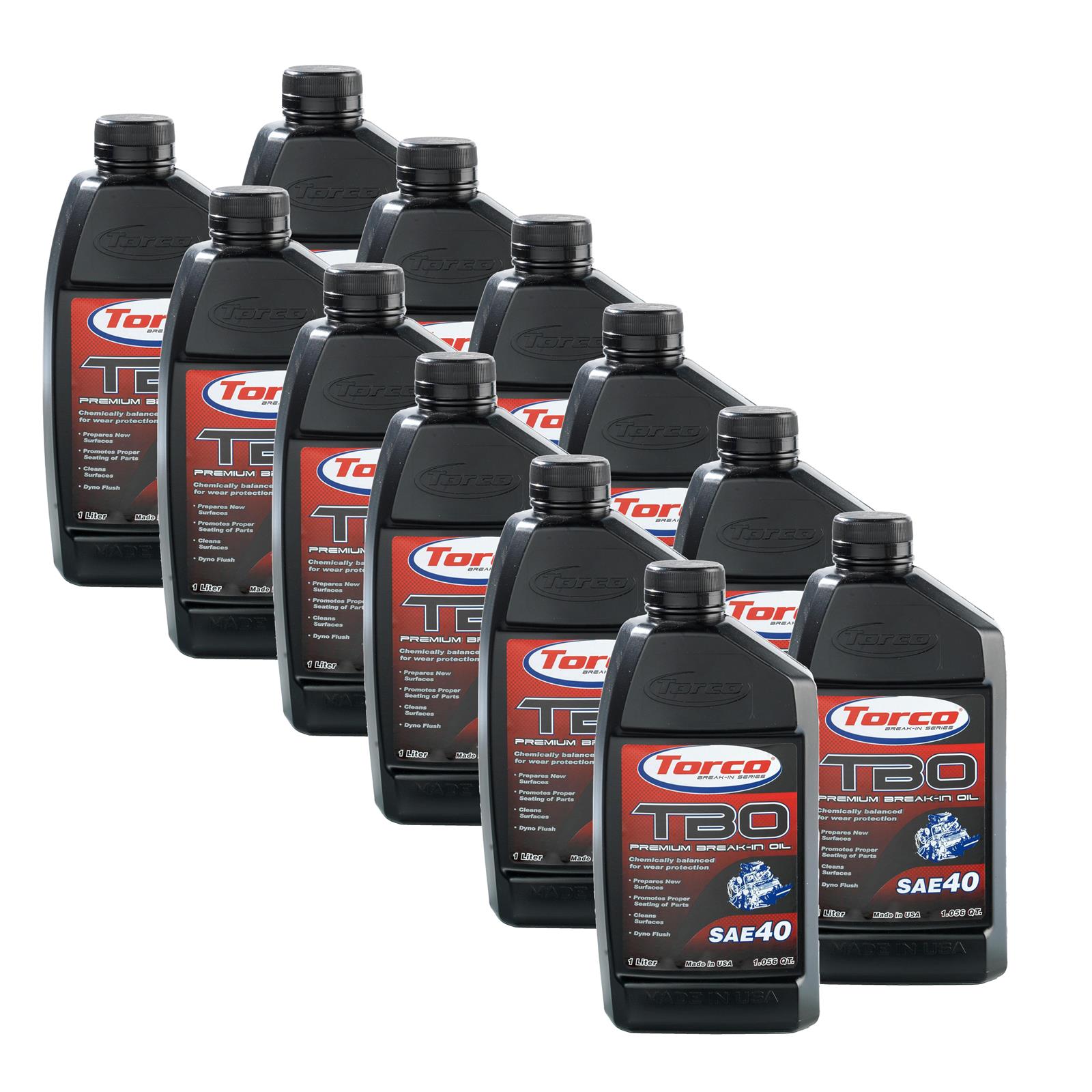 40 Torco TBO Premium Break-In Oil A100040C Engine Oil, Oil, Petroleum Base, 40W, 1 Liter, Set of 12