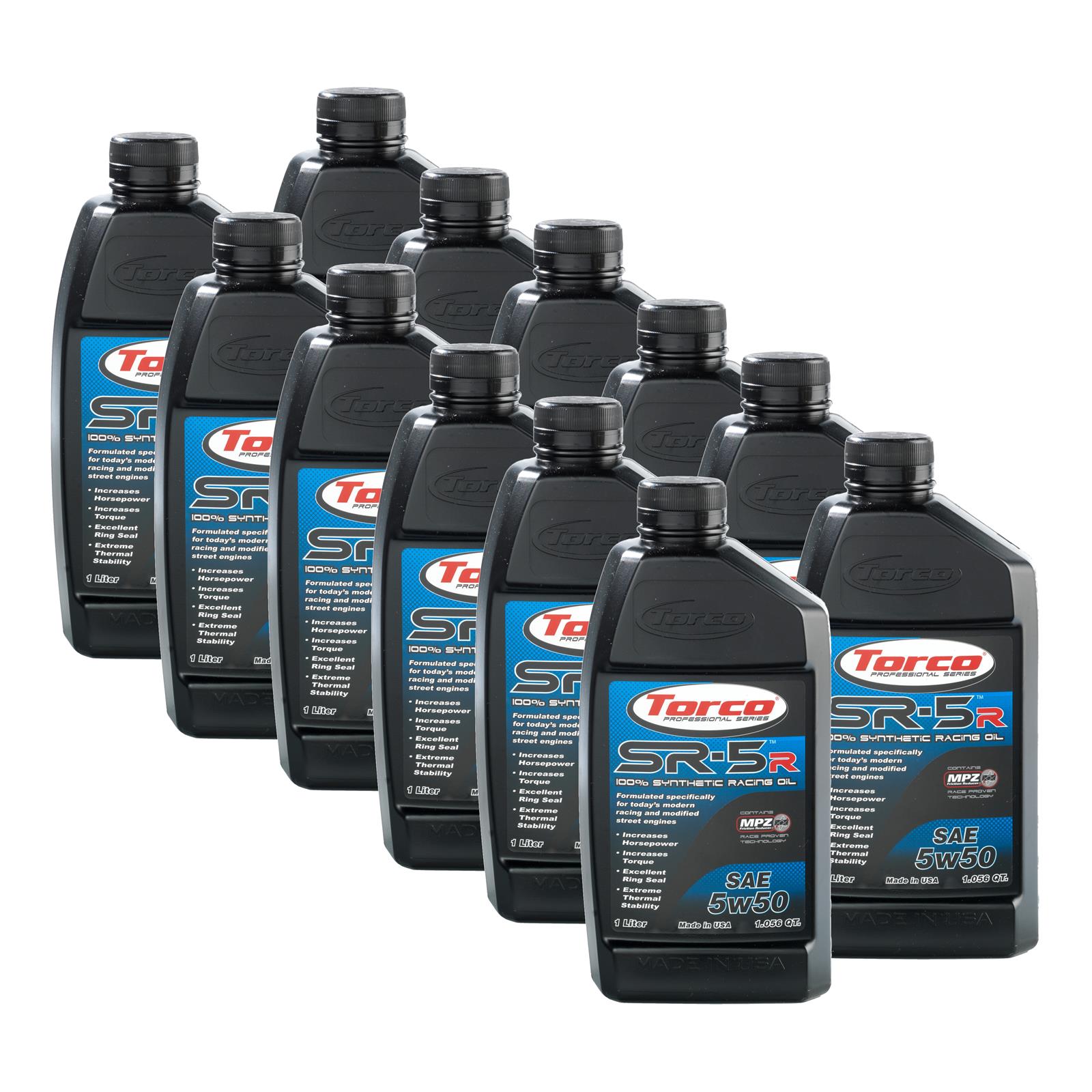 5w50 Torco SR-5r 100 Percent Synthetic Racing Oil A150550C Engine Oil, 100% Oil, 5W50, 1 Liter, Set of 12