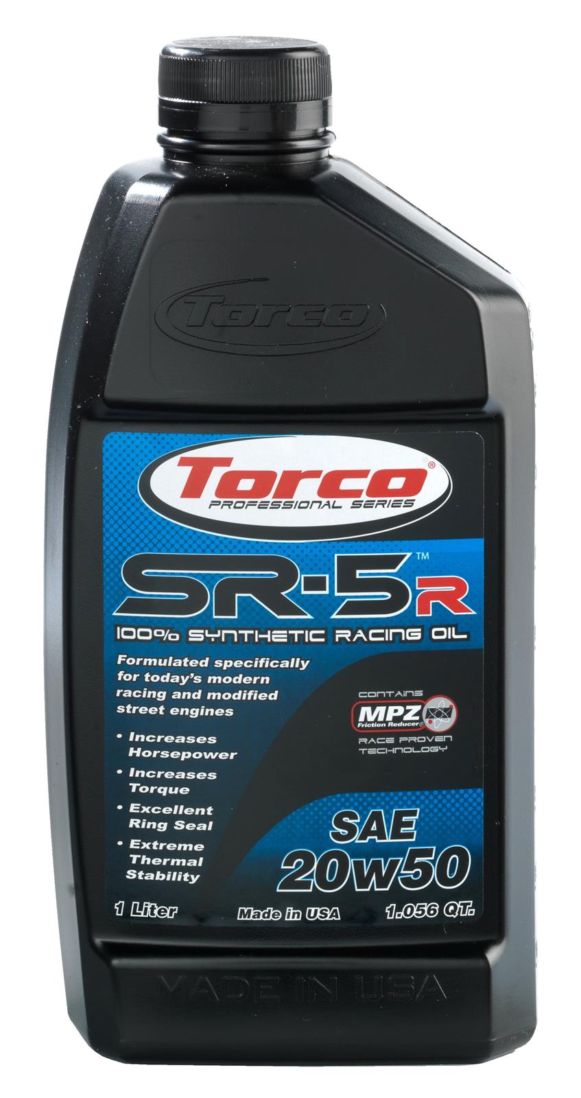20w50 Torco SR-5r 100 Percent Synthetic Racing Oil A152050CE Engine Oil, 100% Oil, 20W50, 1 Liter, Each