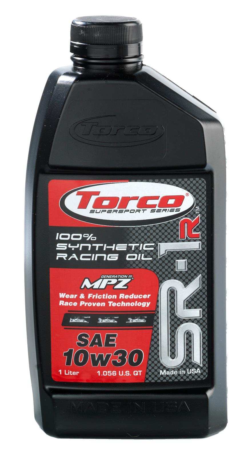 10w30 Torco SR-1r 100 Percent Synthetic Racing Oil A161033CE Engine Oil, Oil, 10W30, 1 Liter, Each