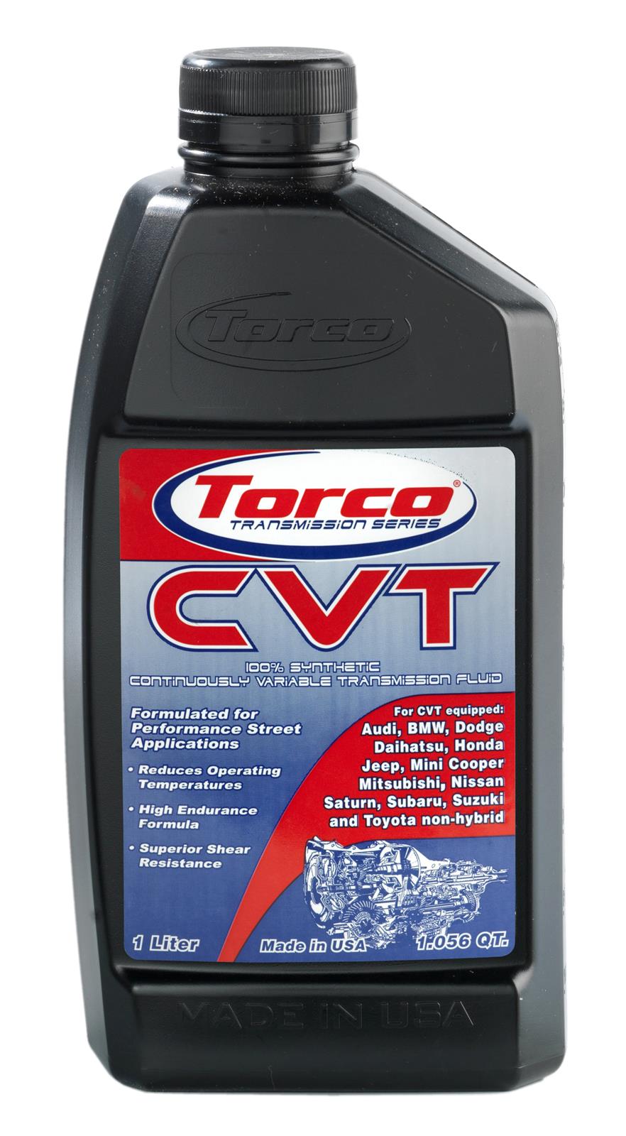 Torco CVT Fluid A220070CE Automatic Transmission Fluid, CVT, Synthetic, 1 Liter, Each