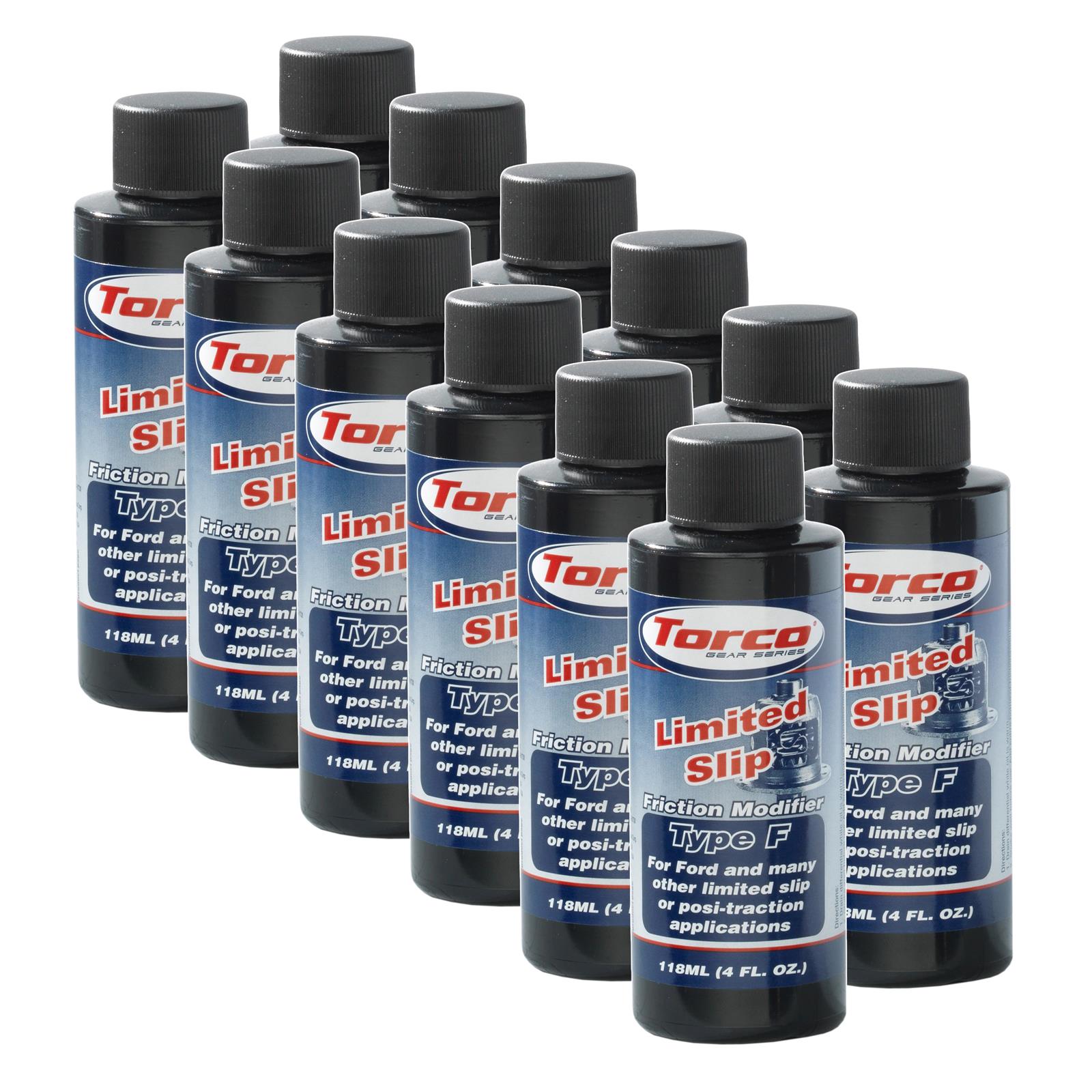 Torco Type F Friction Modifier AFM0050J Modifier, F, for Clutch-Type Limited-Slip Differentials, 4 fluid oz., Set of 12