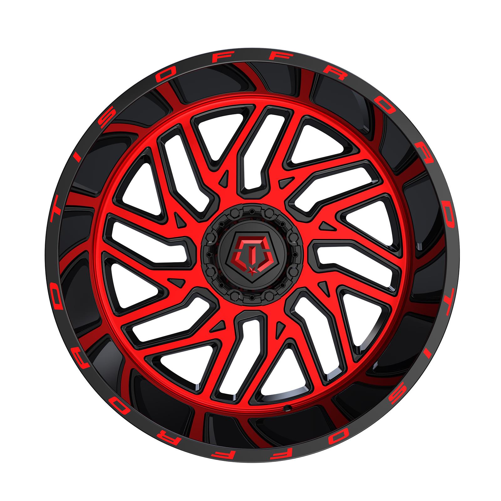 ロイヤルミスティークブラック&レッド TIS Wheels A256700 TIS Wheels 544 Gloss Black Wheels with Red