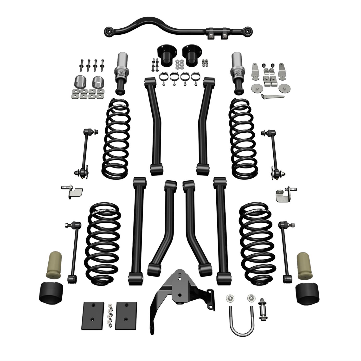 TeraFlex - Suspension Leveling & Lift Kits for 2007-2017 WRANGLER, 2018 WRANGLER JK 1313000 Kit JKU 4-Door Sport S/T3 System (3" Lift) No Shocks