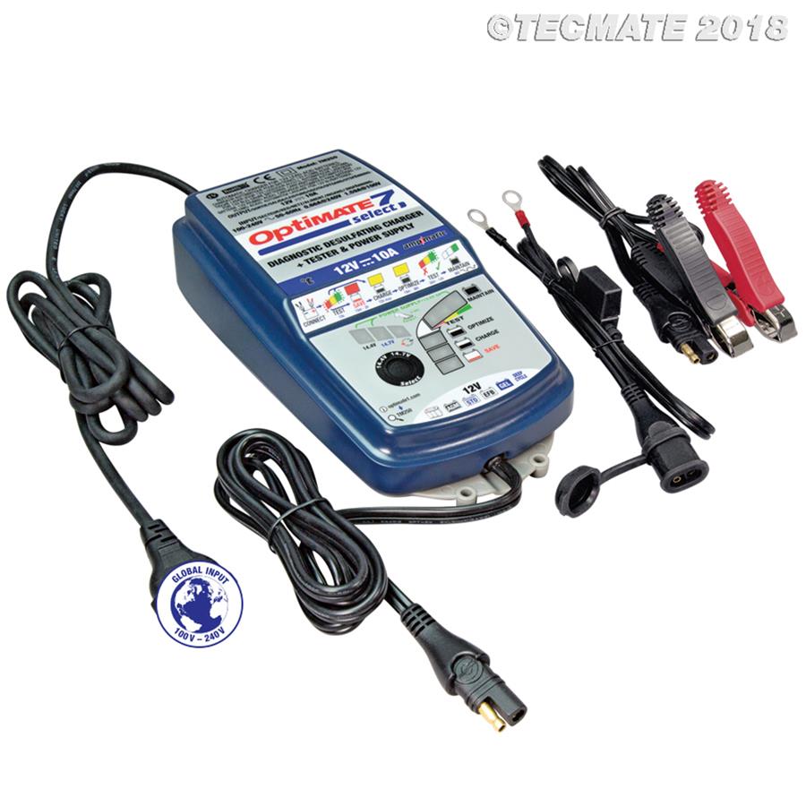 Tecmate Optimate 4 Diagnostic Desulphating Charger + Tester