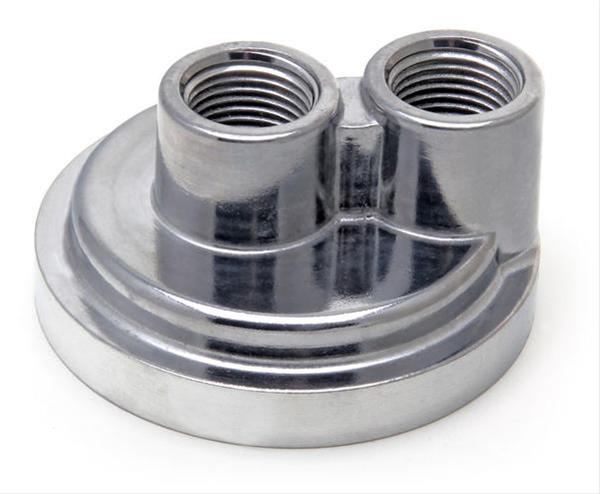 Trans-Dapt Performance Spin-On Oil Filter Adapters 1050 Adapter, Bypass, Spin-On, Aluminum, Natural, 18mm x 1.5mm Thread, 1/2 in. NPT Inlet/Outlet, Each