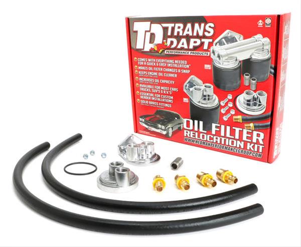 Trans-Dapt Performance Remote Oil Filter Relocation Kits 1158 Kit, Single Filter, 3/4-16 in. Threads, 20mm x 1.5 Engine Threads, Kit thumbnail 2