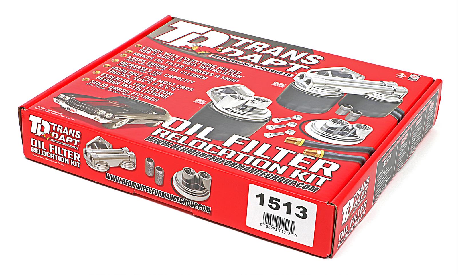 Trans-Dapt Performance Products Oil Filter Relocation Kits 1513 OIL FILTER RELOCATION KIT HORIZONTAL thumbnail 2