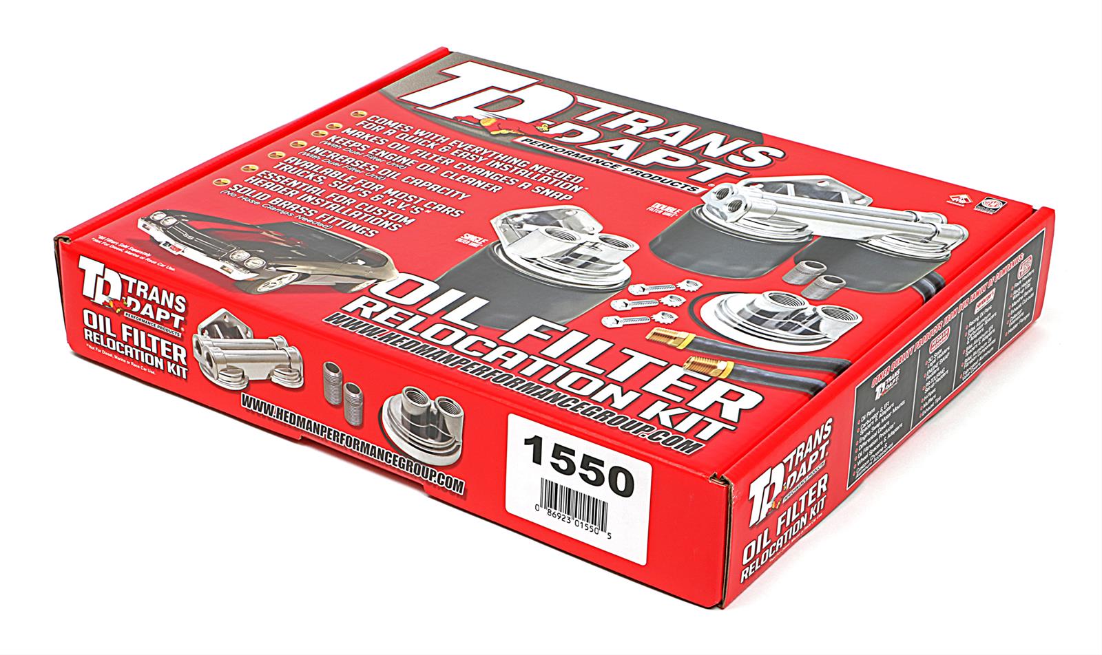 Trans-Dapt Performance Products Oil Filter Relocation Kits 1550 OIL FILTER RELOCATION KIT HORIZONTAL thumbnail 2