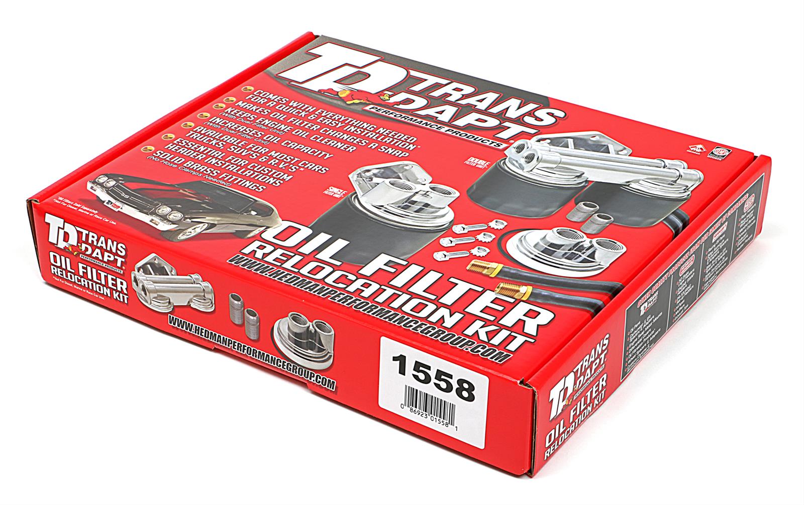 Trans-Dapt Performance Products Oil Filter Relocation Kits 1558 OIL FILTER RELOCATION KIT HORIZONTAL thumbnail 2