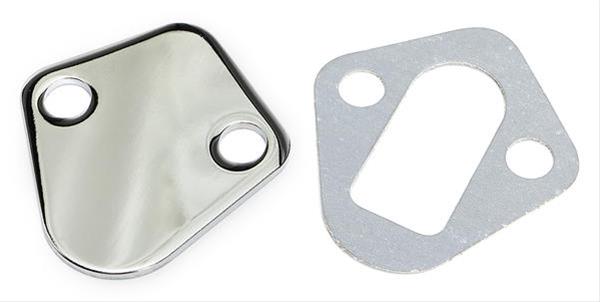 Trans-Dapt Performance Fuel Pump Block-Off Plates 2055 Plate, Steel, Chrome Plated, Chevy, Chrysler, Dodge, Ford, Each thumbnail 2