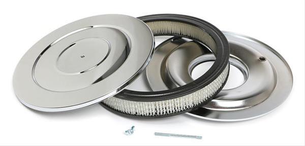 Trans-Dapt Performance Chrome Air Cleaners 2148 Filter Assembly, 14 in. Diameter, Round, Flat Base, Steel, Chrome, 2 1/8 in. Filter Height, Each thumbnail 2
