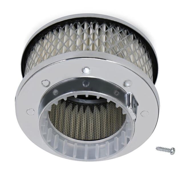 Trans-Dapt Performance Chrome Air Cleaners 2170 Filter Assembly, 4 in. Diameter, Round, Raised Base, Steel, Chrome, 2 in. Filter Height, Each thumbnail 3