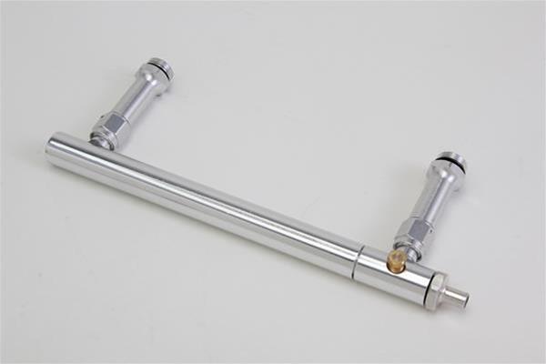 Trans-Dapt Performance Fuel Lines 2191 Carburetor Feed Line, Aluminum Log, One 3/8 in. Nipple Inlet, Two 7/8-20 in. Male Threads Outlets, 4150, Each