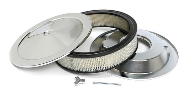 Trans-Dapt Performance Chrome Air Cleaners 2195 Filter Assembly, 14 in. Diameter, Round, Dropped Base, Steel, Chrome, 3 in. Filter Height, Each thumbnail 3