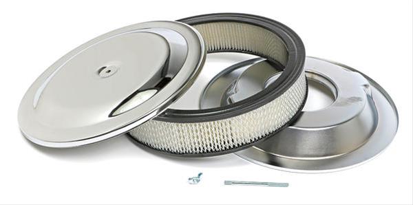 Trans-Dapt Performance Chrome Air Cleaners 2284 Filter Assembly, 14 in. Diameter, Round, Dropped Base, Steel, Chrome, 3 in. Filter Height, Each thumbnail 2