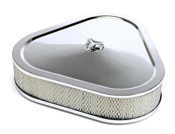 Trans-Dapt Performance Chrome Air Cleaners 2294 Filter Assembly, Triangle, Dropped Base, Steel, Chrome, 3 in. Filter Height, Each thumbnail 2