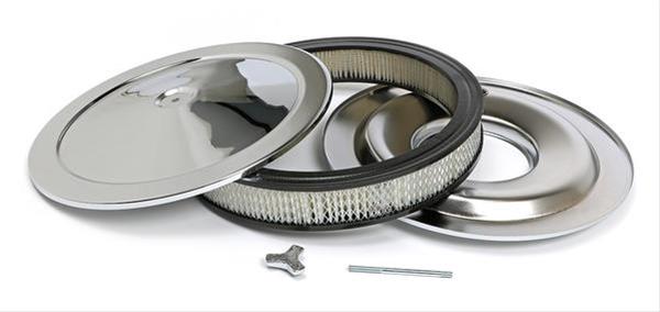 Trans-Dapt Performance Chrome Air Cleaners 2315 Filter Assembly, 14 in. Diameter, Round, Flat Base, Steel, Chrome, 2 1/8 in. Filter Height, Each thumbnail 3