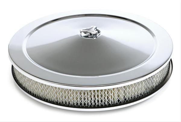 Trans-Dapt Performance Chrome Air Cleaners 2315 Filter Assembly, 14 in. Diameter, Round, Flat Base, Steel, Chrome, 2 1/8 in. Filter Height, Each thumbnail 2