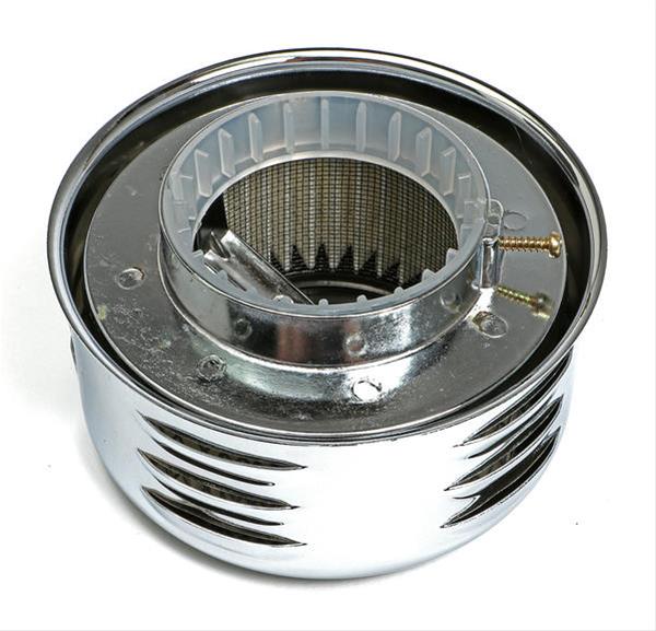 Trans-Dapt Performance Chrome Air Cleaners 2339 Filter Assembly, 4 5/8 in. Diameter, Round, Raised Base, Steel, Chrome, 2 in. Filter Height, Each thumbnail 2