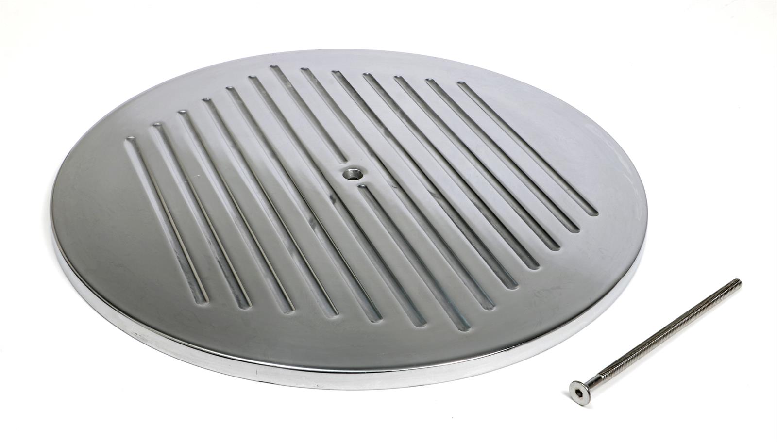 Trans-Dapt Performance Chrome Air Cleaner Tops 2490 Top, Polished Aluminum, Ball-Milled, 14 in. Diameter, Each