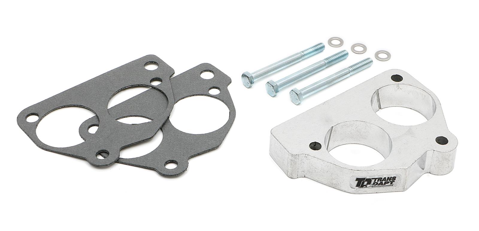 Trans-Dapt Performance Swirl-Torque TBI Spacers 2535 Throttle Body Spacer, Swirl-Torque, Aluminum, Natural, 1 in., Chevy, GMC, Pickup/SUV, Each thumbnail 3