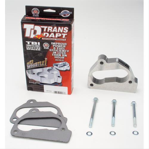 Trans-Dapt Performance Wide-Open TBI Spacers 2633 Throttle Body Spacer, Wide Open, Aluminum, Natural, 1 in., Chevy, GMC, Pickup/SUV, Each thumbnail 2