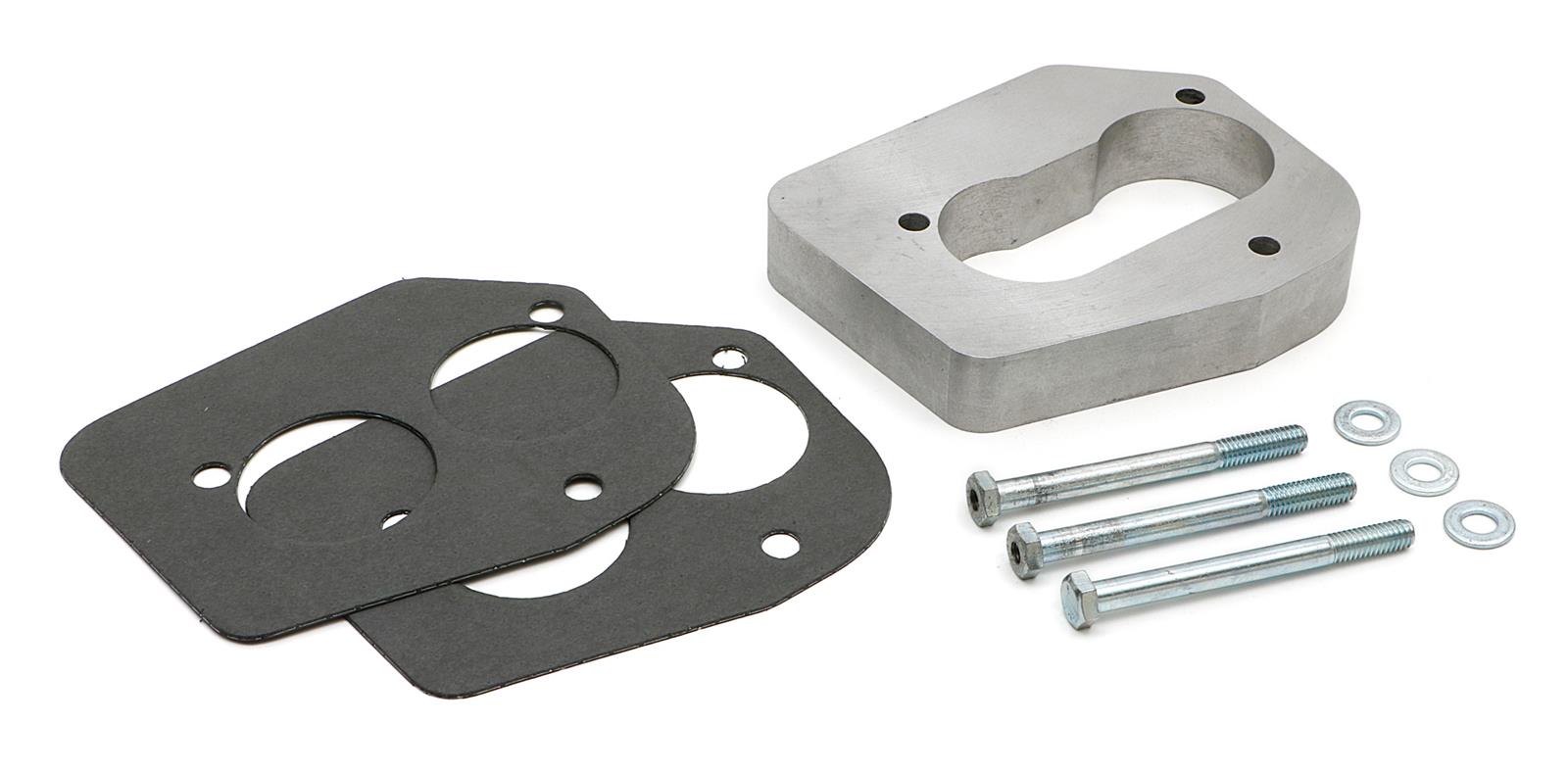 Trans-Dapt Performance Wide-Open TBI Spacers 2636 Throttle Body Spacer, Wide Open, Aluminum, Natural, 1 in., Chevy, GMC, Pickup/SUV, Each thumbnail 2