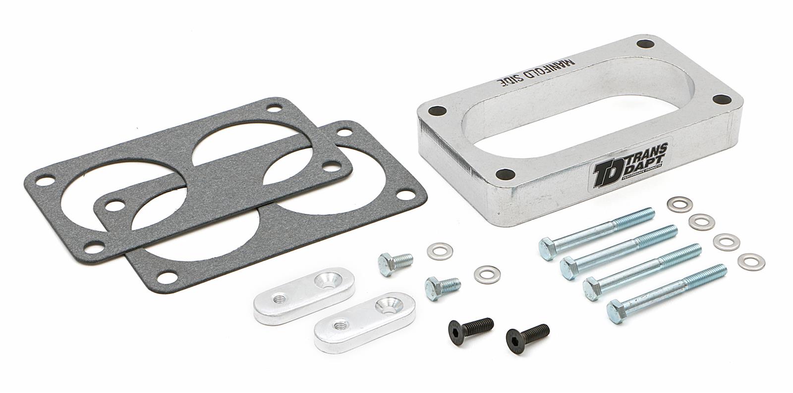 Trans-Dapt Performance Wide-Open TBI Spacers 2669 Throttle Body Spacer, Wide Open, Aluminum, Natural, 1 in., Ford, Lincoln, Mercury, 4.6/5.4/6.8L, Each thumbnail 2