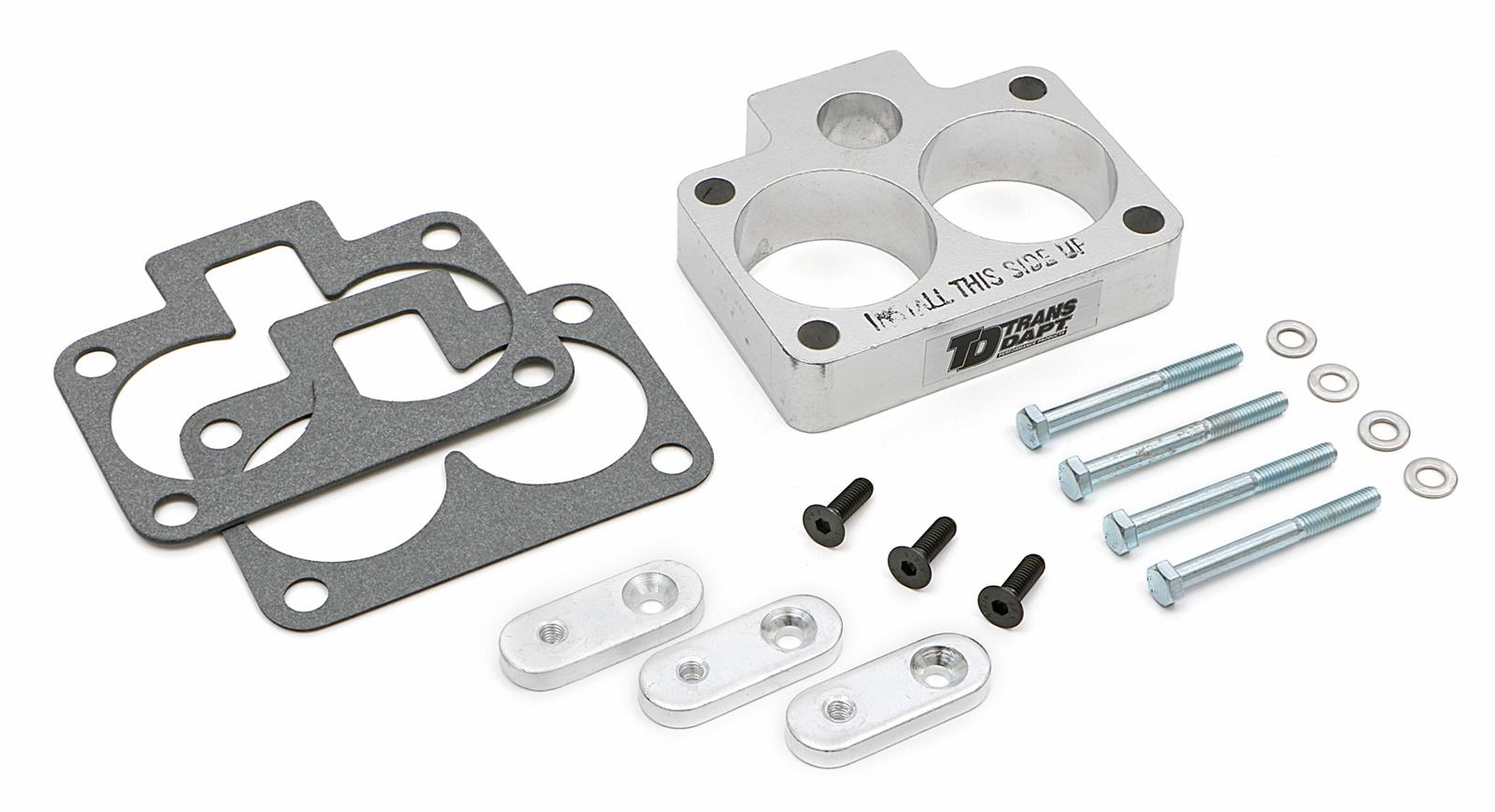 Trans-Dapt Performance Smooth Bore TBI Spacers 2715 Throttle Body Spacer, Bore, Aluminum, Natural, 1 in., Dodge, Each thumbnail 2