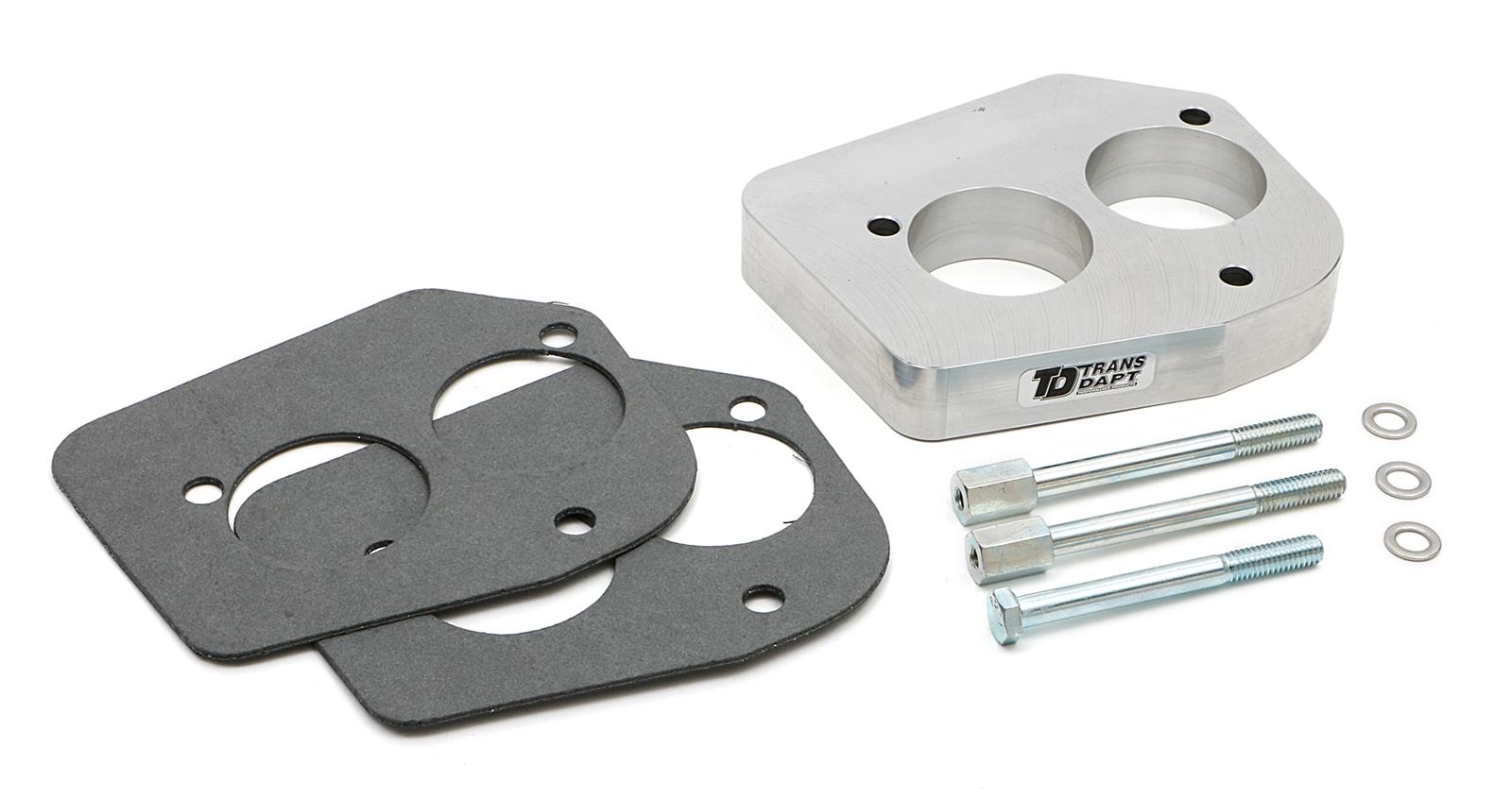 Trans-Dapt Performance Smooth Bore TBI Spacers 2736 Throttle Body Spacer, Bore, Aluminum, Natural, 1 in., Chevy, GMC, Pickup/SUV, Each