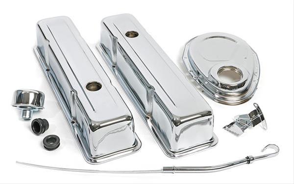 Trans-Dapt Performance Chrome Engine Dress-Up Kits 3042 Kit, Steel, Chrome, Chevy, Small Block, Kit