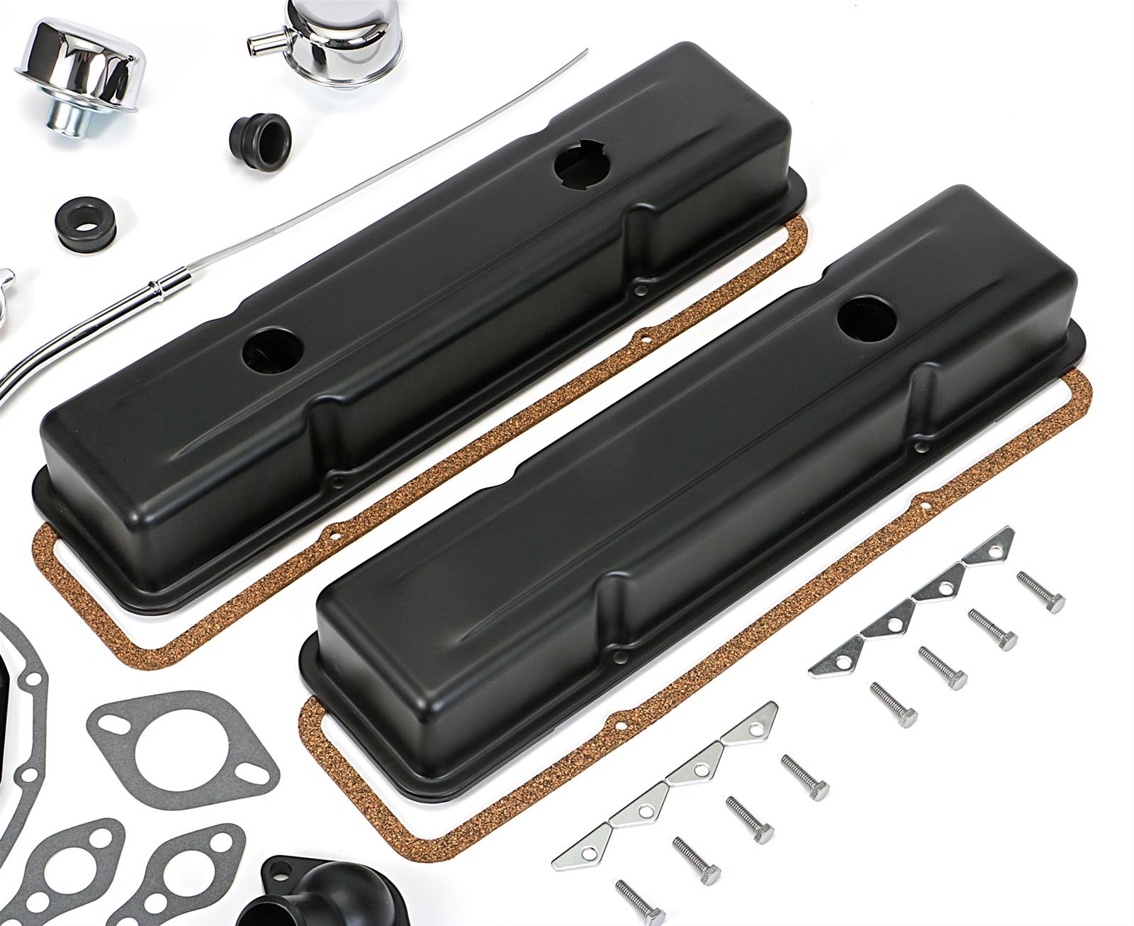 Trans-Dapt Performance PerfectMatch Powdercoated Engine Dress-Up Kits 3053 Kit, PerfectMatch, Steel, Asphalt Black Powdercoated, Chevy, Small Block, Kit thumbnail 2