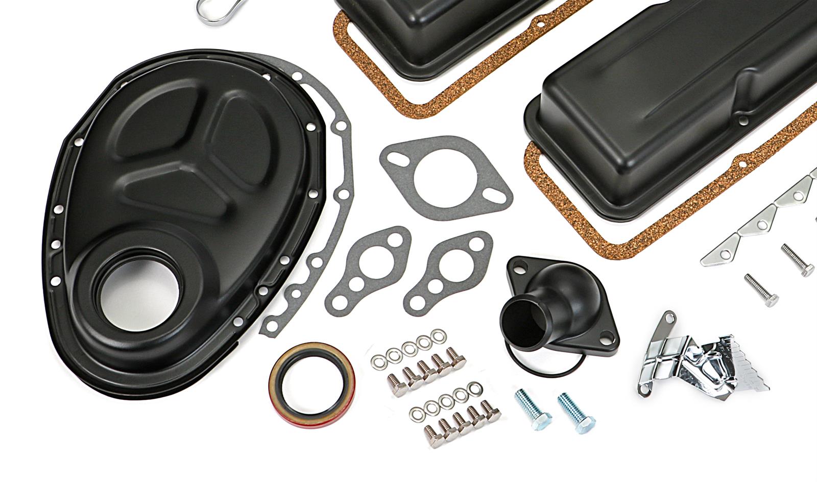Trans-Dapt Performance PerfectMatch Powdercoated Engine Dress-Up Kits 3055 Kit, PerfectMatch, Steel, Asphalt Black Powdercoated, Chevy, Small Block, Kit thumbnail 4