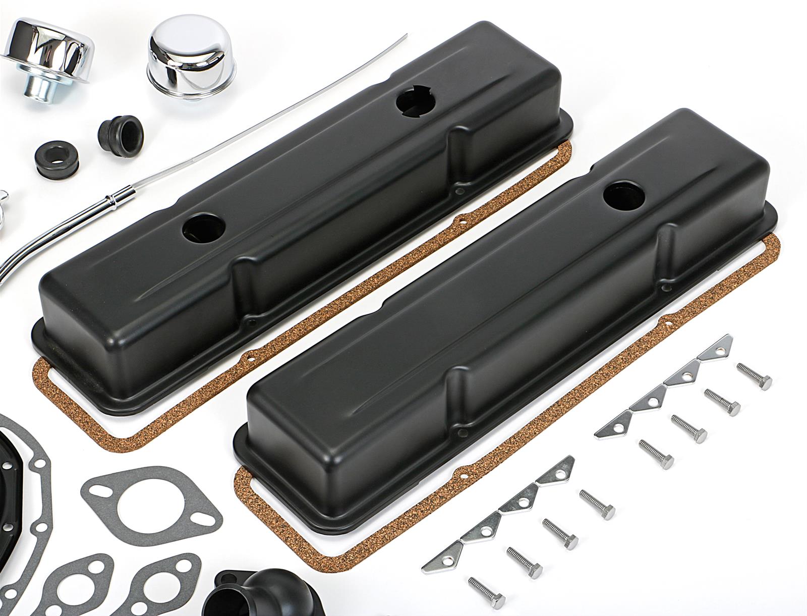 Trans-Dapt Performance PerfectMatch Powdercoated Engine Dress-Up Kits 3055 Kit, PerfectMatch, Steel, Asphalt Black Powdercoated, Chevy, Small Block, Kit thumbnail 2