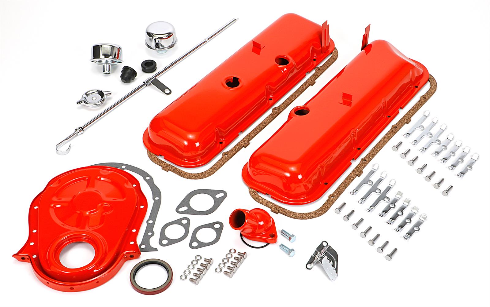 Trans-Dapt Performance PerfectMatch Powdercoated Engine Dress-Up Kits 3058 Kit, PerfectMatch, Steel, Orange Powdercoated, Chevy, Big Block, Kit thumbnail 3