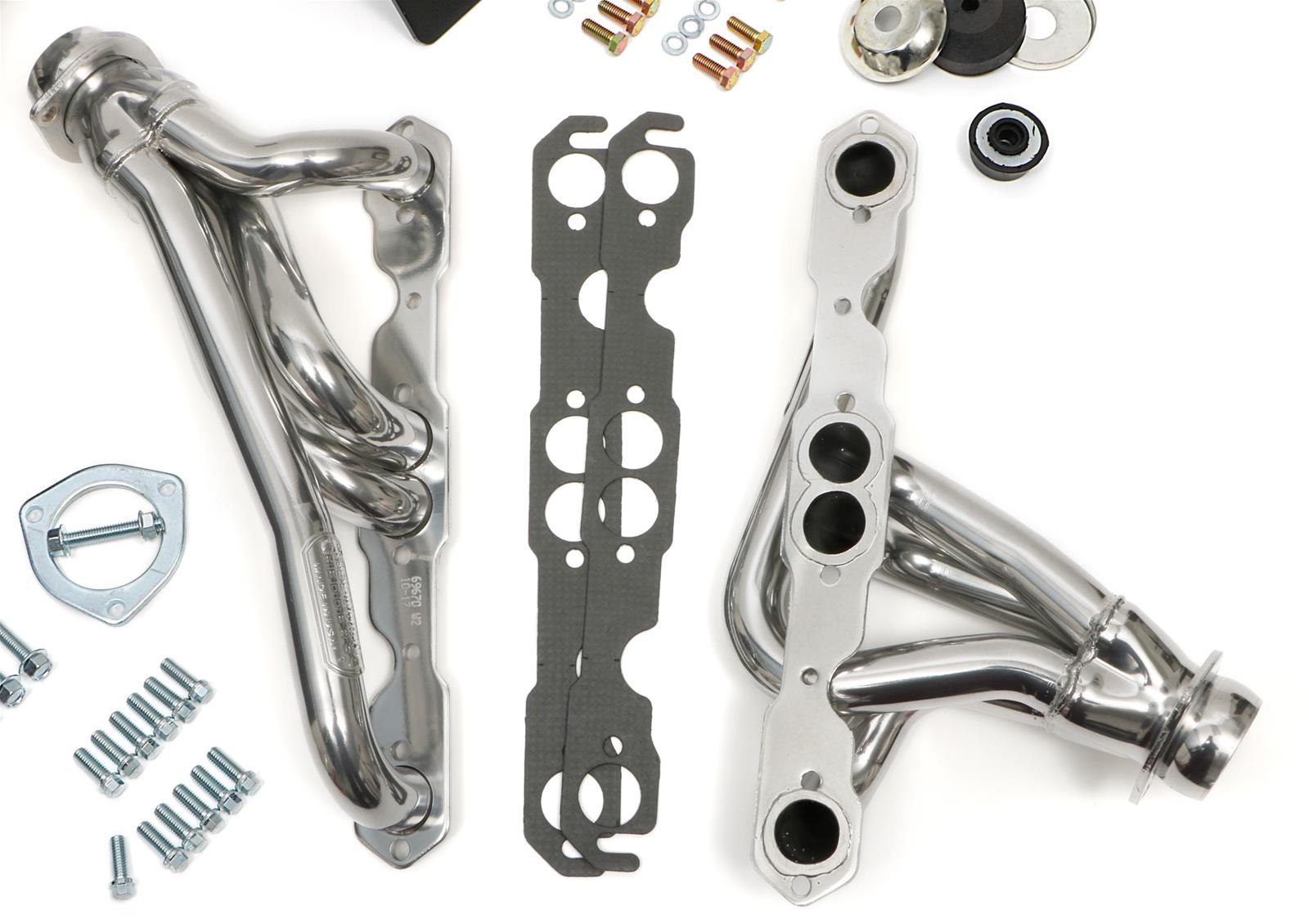 Trans-Dapt Performance Swap-In-A-Box Complete Engine Swap Kits 41002 Kit, Silver Ceramic Coated Headers, Motor Mounts, Oil Pan, Gaskets, Hardware, Chevy, Pre-1979 Small Block, TH350, 700R4, T56, Kit