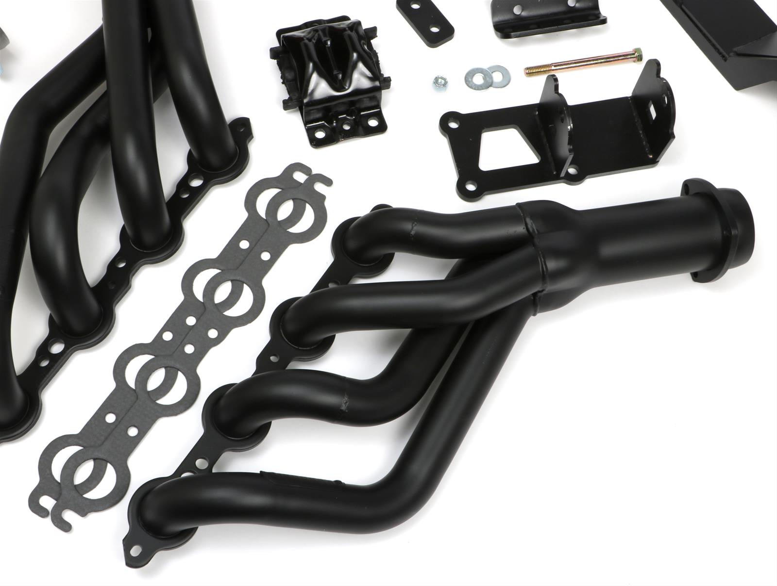 Trans-Dapt Performance Swap-In-A-Box Complete Engine Swap Kits 42036 Kits, Complete, Mid-length Black Ceramic Coated Headers, Motor Mounts, Red Oil Pan, Chevy, Pontiac, Small Block LS, Kit thumbnail 2