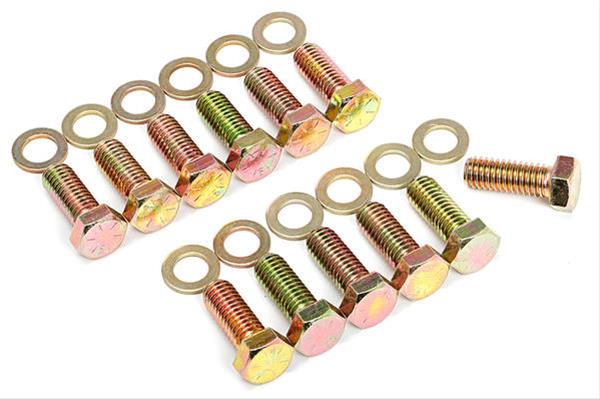 Trans-Dapt Performance Intake Manifold Bolts 4923 Bolts, Manifold, Steel, Gold Iridite, Hex Head, Chevy, Small Block, Set of 12