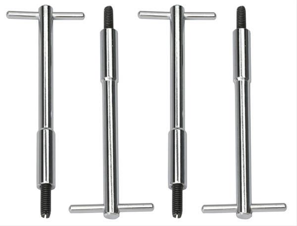 Trans-Dapt Performance Chrome T-Bar Valve Cover Wing Nuts 4936 Bolts, Chrome, 1/4 in.- 20, 5.375 in. Long, Set of 4