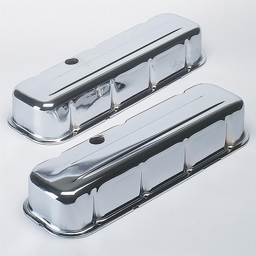 Trans-Dapt Performance Chrome Valve Covers 4965 Covers, Tall, Steel, Chrome, Plain, Chevy, Big Block, Pair