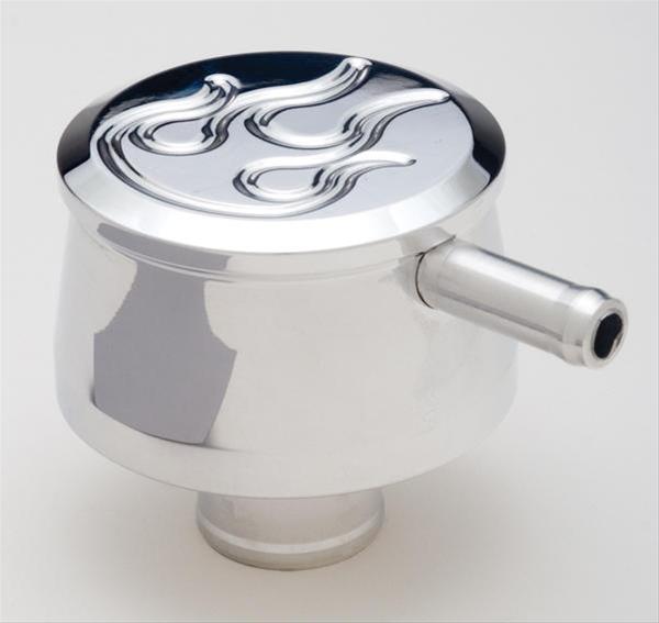 Trans-Dapt Performance Aluminum Valve Cover Breathers 6009 PCV Breather polished aluminum, flamed, for 1.25" hole