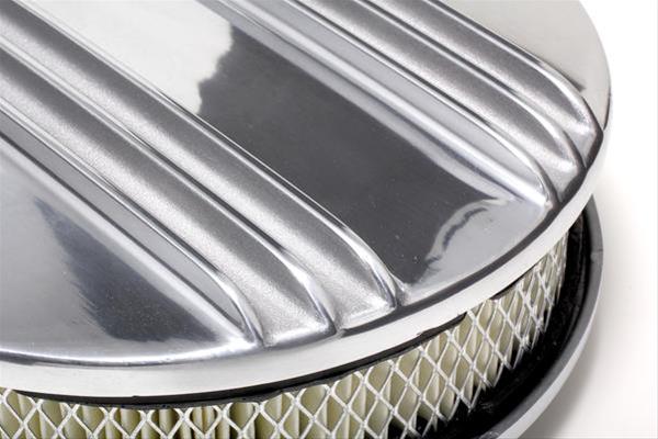 Trans-Dapt Performance Aluminum Air Cleaners 6026 Cleaner Assembly; Cleaner; Finned; Oval; Polished; 8 3/8 x 12 in.; 5 1/8 in. Neck; Use Filter thumbnail 3