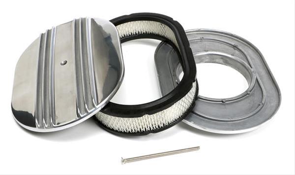 Trans-Dapt Performance Aluminum Air Cleaners 6026 Cleaner Assembly; Cleaner; Finned; Oval; Polished; 8 3/8 x 12 in.; 5 1/8 in. Neck; Use Filter thumbnail 4