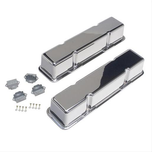 Trans-Dapt Performance Diecast Aluminum Valve Covers 6032 Covers, Tall, Aluminum, Polished, Plain, Chevy, Small Block, Pair