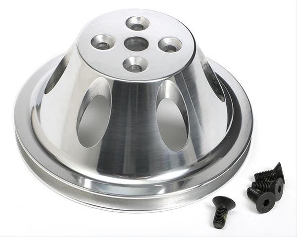 Trans-Dapt Performance Aluminum Water Pump Pulleys 6050 Pulley, V-Belt, 1-Groove, Aluminum, Polished, Chevy, Small Block, Short Pump, Each thumbnail 2