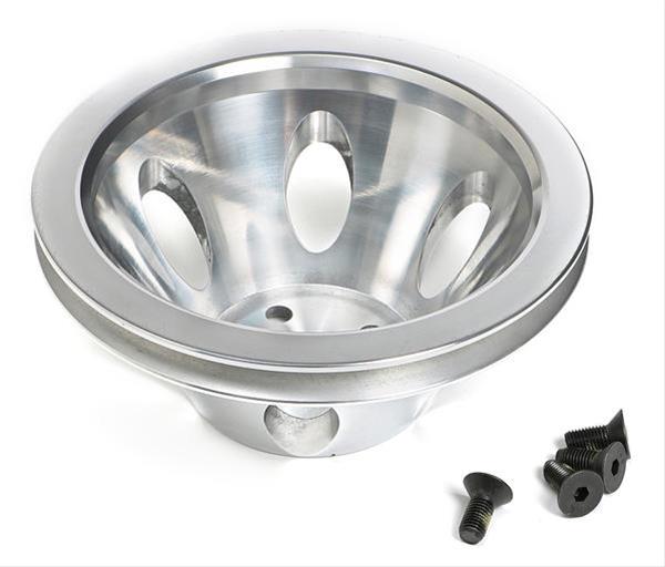 Trans-Dapt Performance Aluminum Water Pump Pulleys 6050 Pulley, V-Belt, 1-Groove, Aluminum, Polished, Chevy, Small Block, Short Pump, Each